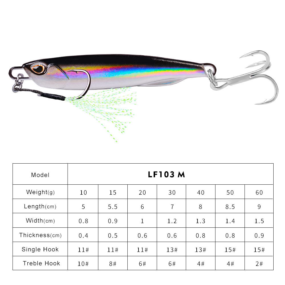 #60 Slow Pitch Jigs 10g 15g 20g 30g 40g 60g