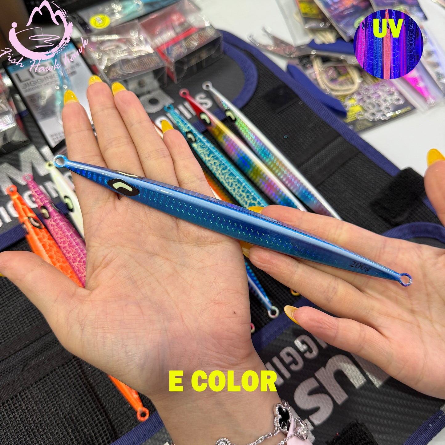 New Wholesale/Retail 100g 150g 200g 250g 300g 400g 500g Luminous Crack Colors Saltwater Slow Pitch Jigging Lure