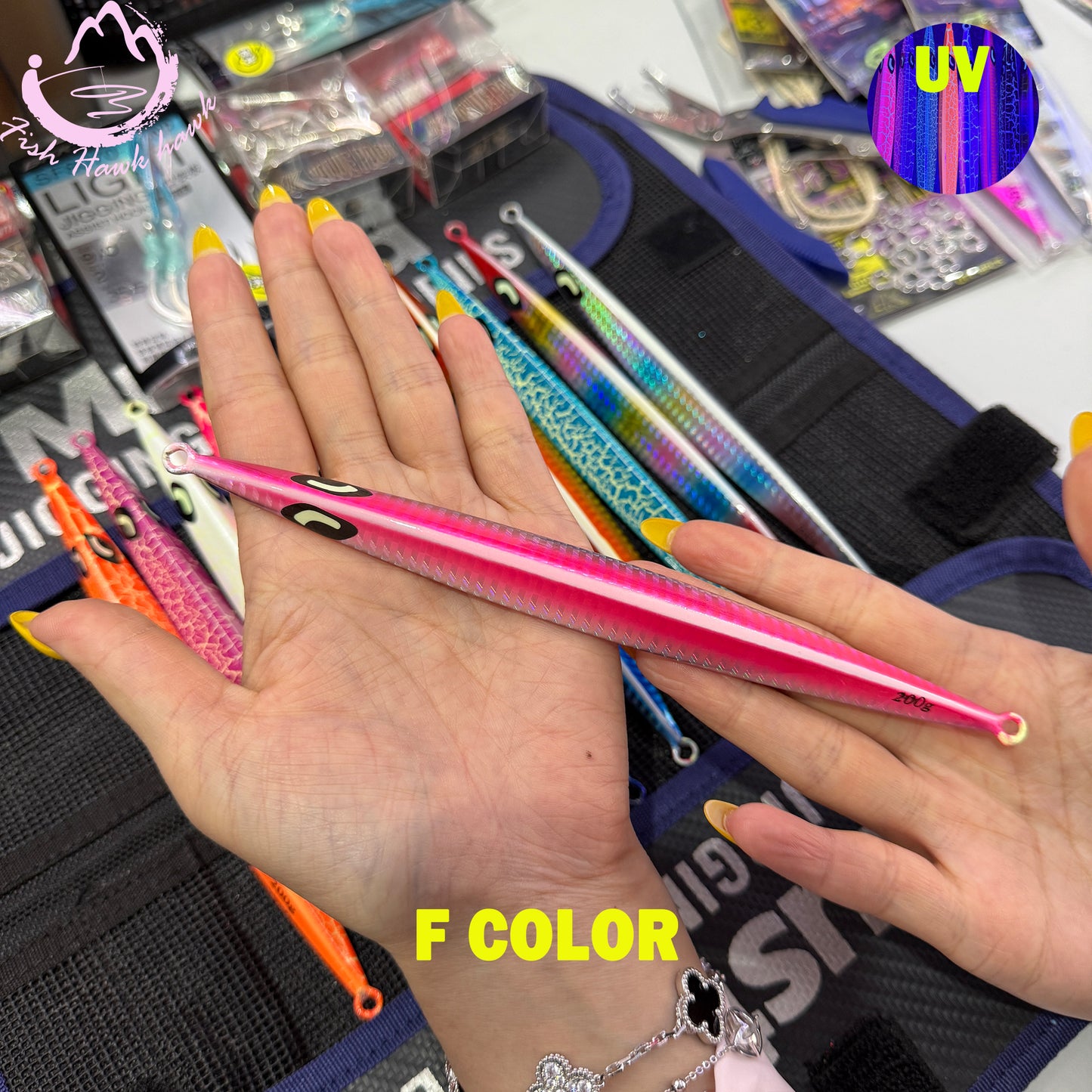 New Wholesale/Retail 100g 150g 200g 250g 300g 400g 500g Luminous Crack Colors Saltwater Slow Pitch Jigging Lure