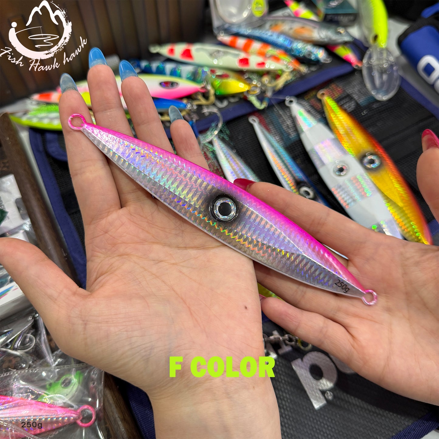 Slow Pitch Jigging Iron Plate Jig 30g 40g 60g 80g 100g 120g 150g 200g 250g 300g 400g 500g Saltwater Jigging Lure Set for Offshore Deep Sea and Vertical Fishing with UV Glow
