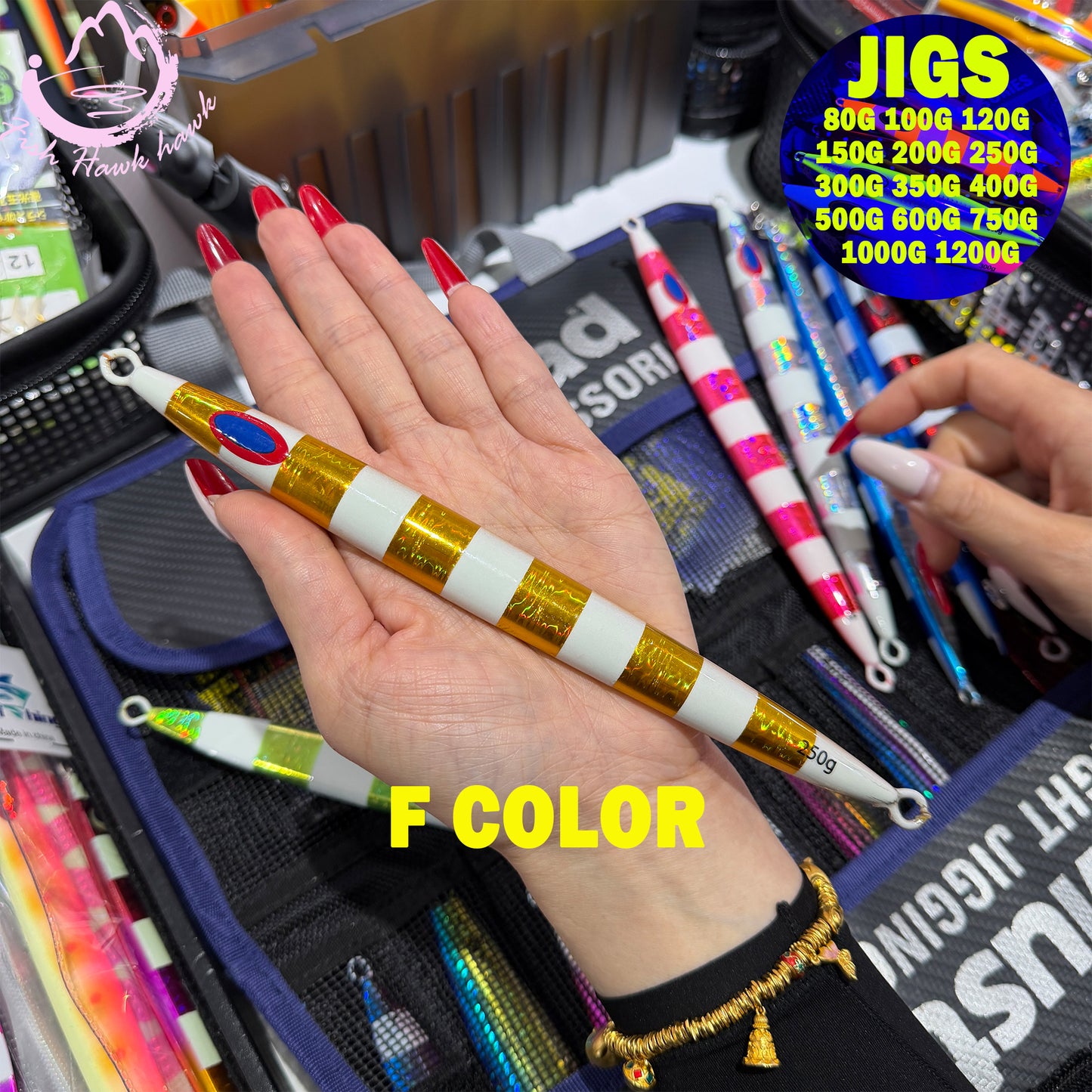 #14 Glow Slow Pitch Metal Jigging Jigs Lure 80g 100g 120g 150g 200g 300g 350g 400g 450g 500g 600g 750g 1000g 1200g