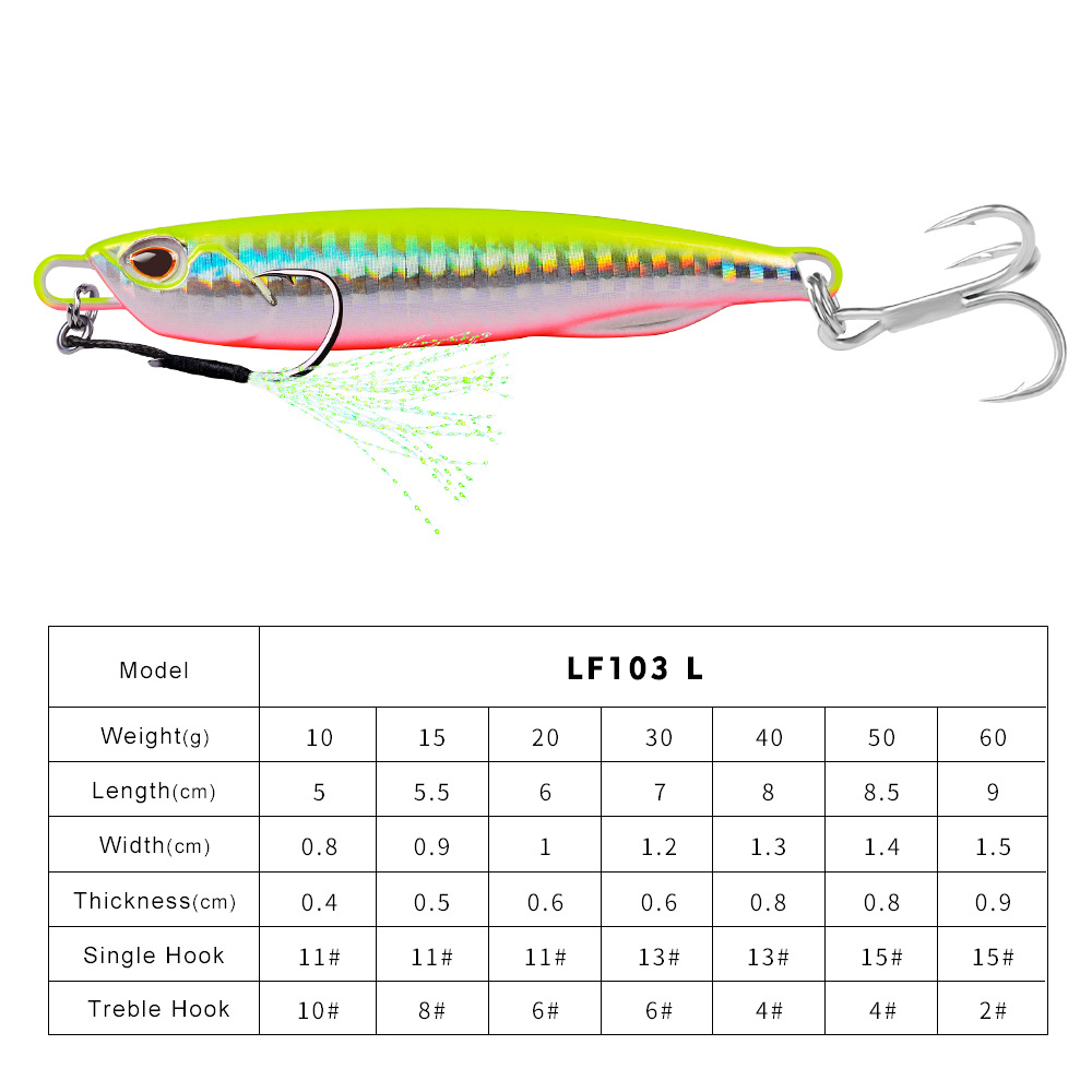 #60 Slow Pitch Jigs 10g 15g 20g 30g 40g 60g