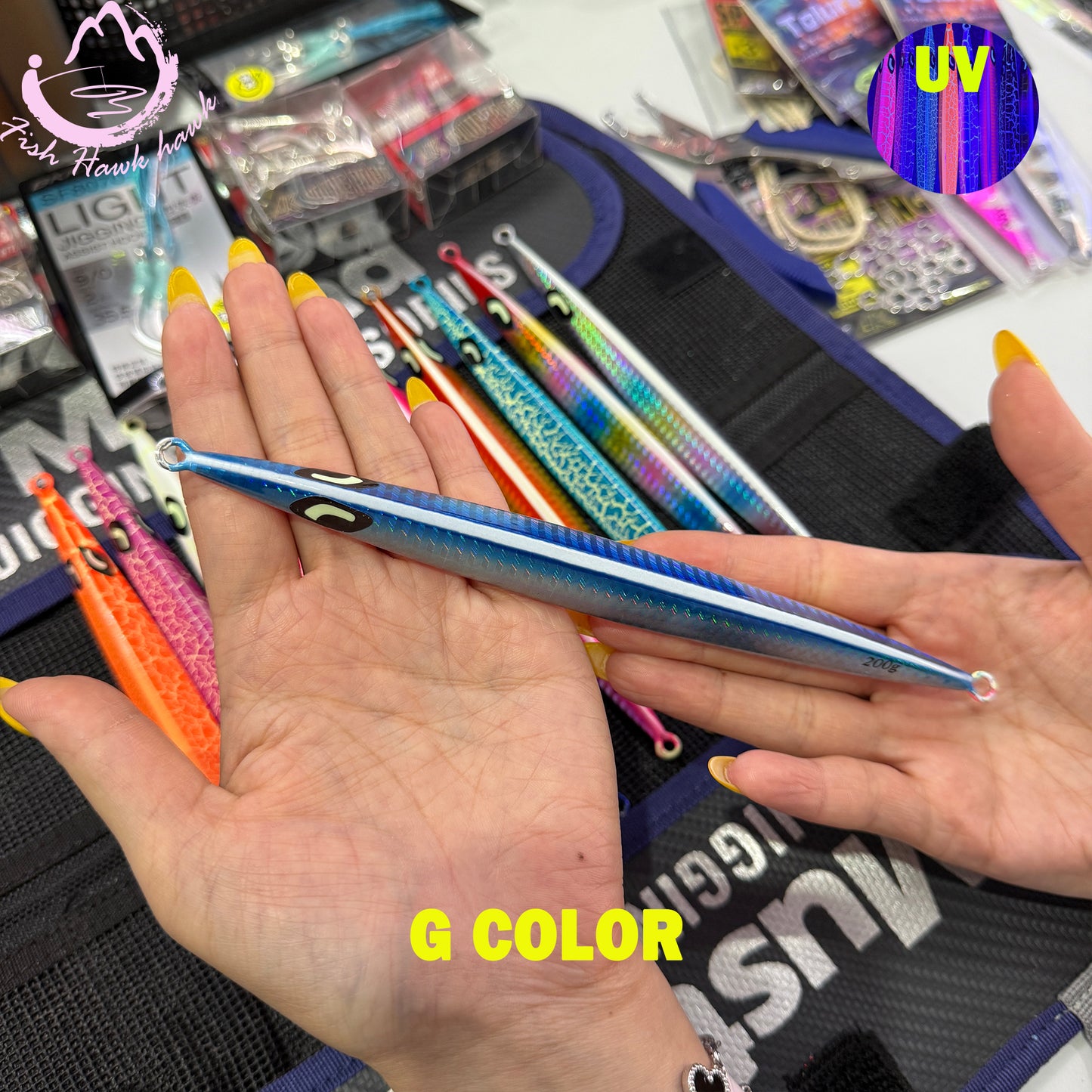 New Wholesale/Retail 100g 150g 200g 250g 300g 400g 500g Luminous Crack Colors Saltwater Slow Pitch Jigging Lure