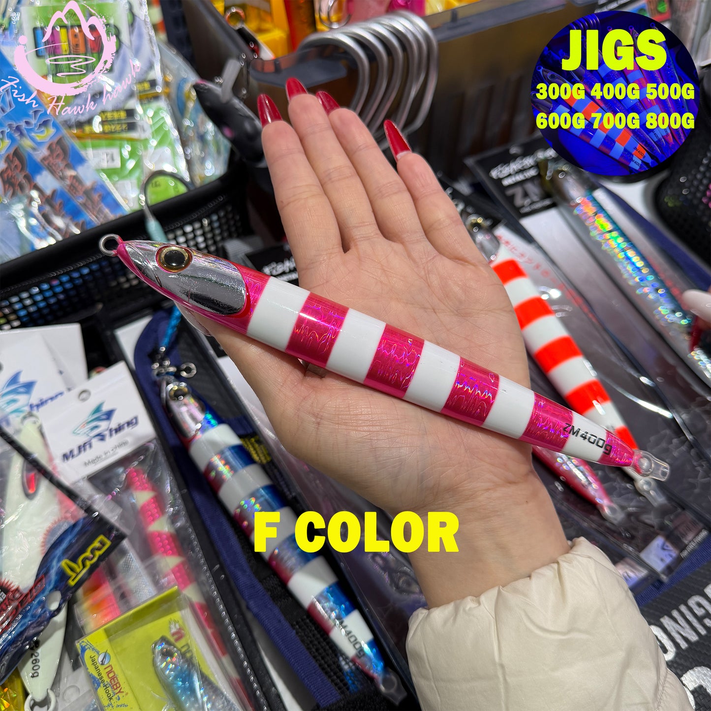 #9 Glow Slow Pitch Metal Jigging Jigs Lure 300g 400g 500g 600g 700g 800g