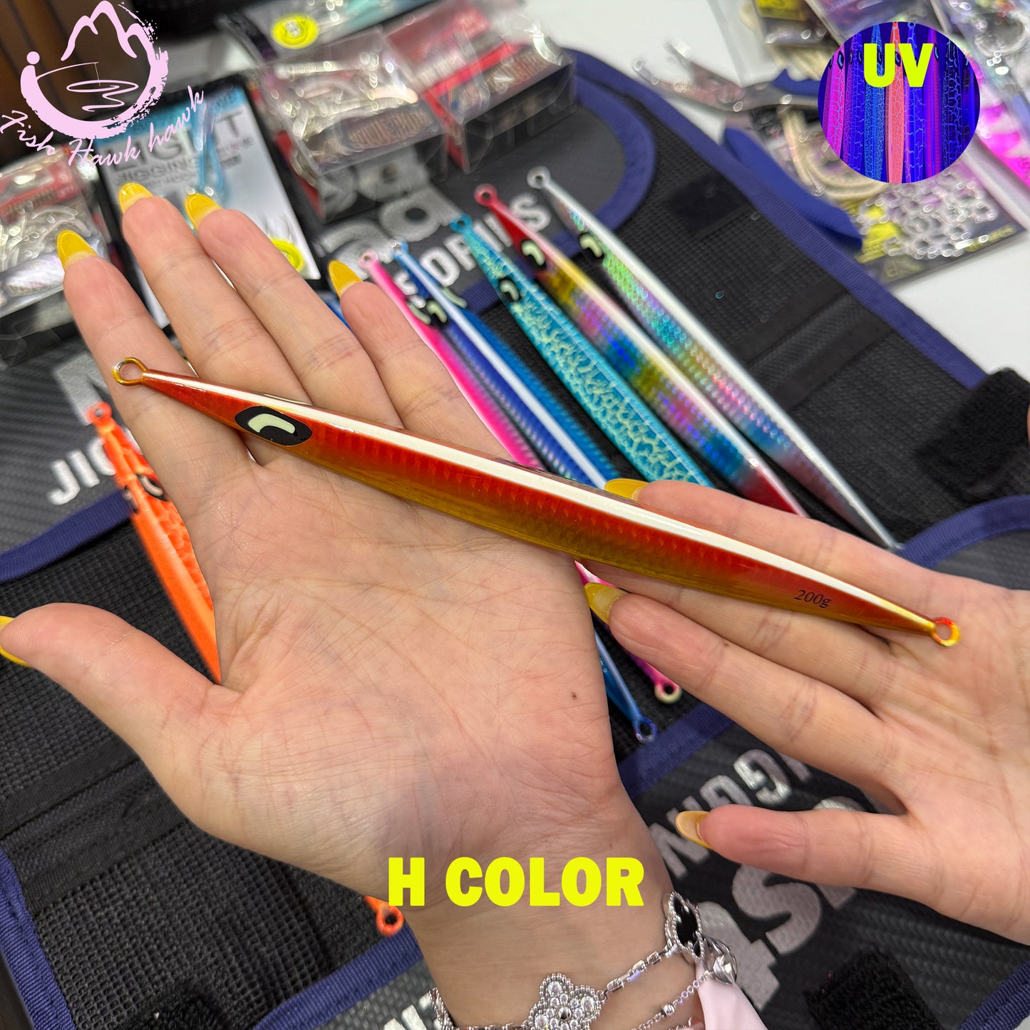 New Wholesale/Retail 100g 150g 200g 250g 300g 400g 500g Luminous Crack Colors Saltwater Slow Pitch Jigging Lure