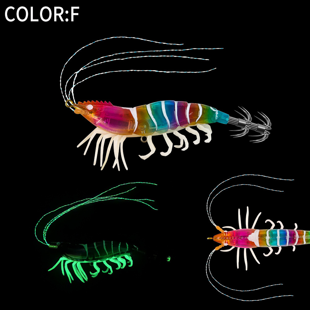 New Squid Hook #2.5/7g #3.0/12g Rapid inkiSng Artificial Luminous Squid Jigging Bait Wood Shrimp Hooks for Saltwater Tackle Fishing Lure