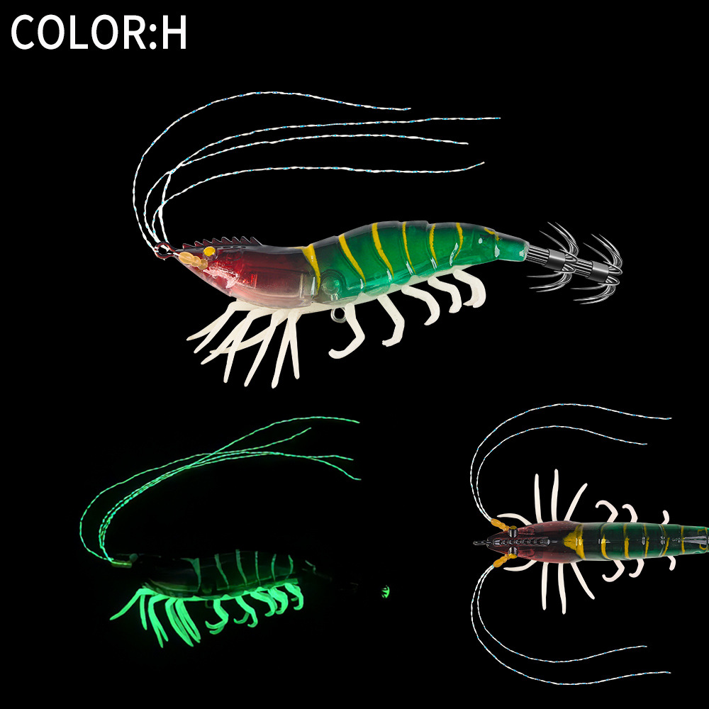 New Squid Hook #2.5/7g #3.0/12g Rapid inkiSng Artificial Luminous Squid Jigging Bait Wood Shrimp Hooks for Saltwater Tackle Fishing Lure