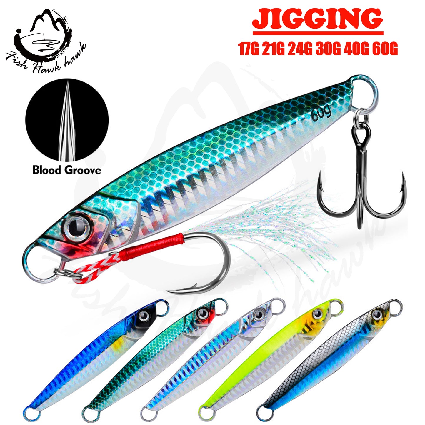 #63 Slow Pitch Jigs 17g 21g 24g 30g 40g 60g