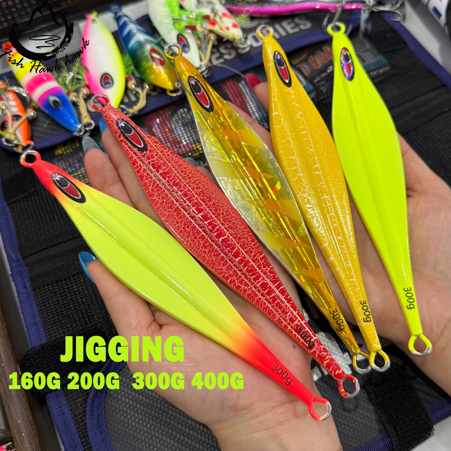 New 160g 200g 300g 400g Butterfly Style Vertical Jigging Lures Slow Pitch Jigs for for Saltwater/Freshwater