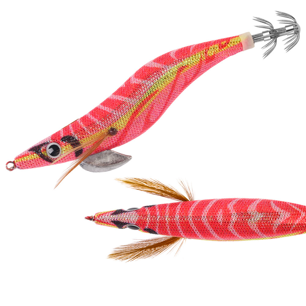 New Squid Hook #2.5/12g #3.0/14g #3.5 /19g Rapid inkiSng Artificial Luminous Squid Jigging Bait Wood Shrimp Hooks for Saltwater Tackle Fishing Lure