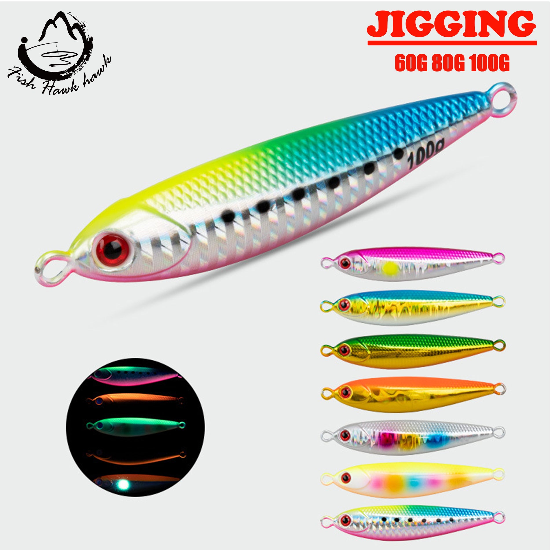 Kabura Jig Head for Snapper Rubber Apron Fishing Tackle Lures Glow in Kabura Jig Head for Snapper Rubber Apron Fishing Tackle Lures Glow in