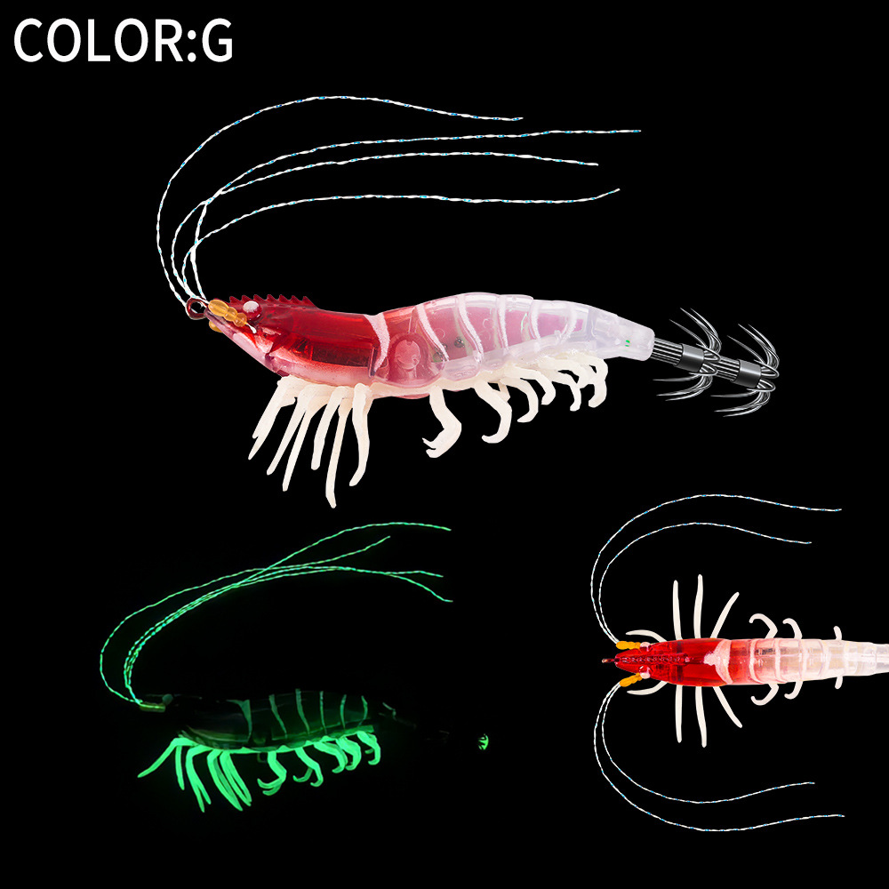 New Squid Hook #2.5/7g #3.0/12g Rapid inkiSng Artificial Luminous Squid Jigging Bait Wood Shrimp Hooks for Saltwater Tackle Fishing Lure