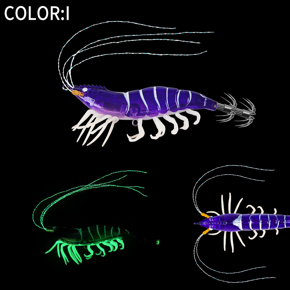 New Squid Hook #2.5/7g #3.0/12g Rapid inkiSng Artificial Luminous Squid Jigging Bait Wood Shrimp Hooks for Saltwater Tackle Fishing Lure