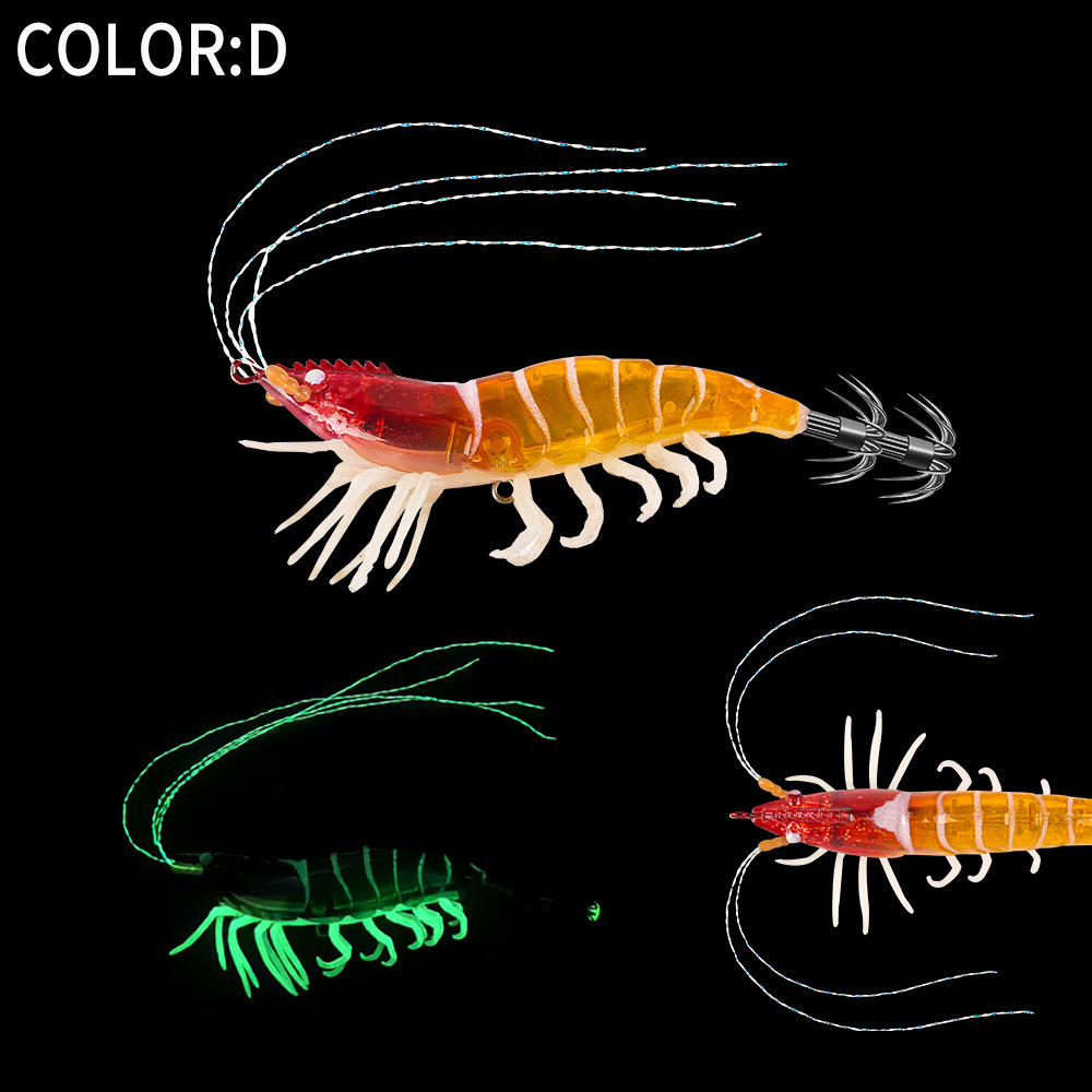 New Squid Hook #2.5/7g #3.0/12g Rapid inkiSng Artificial Luminous Squid Jigging Bait Wood Shrimp Hooks for Saltwater Tackle Fishing Lure