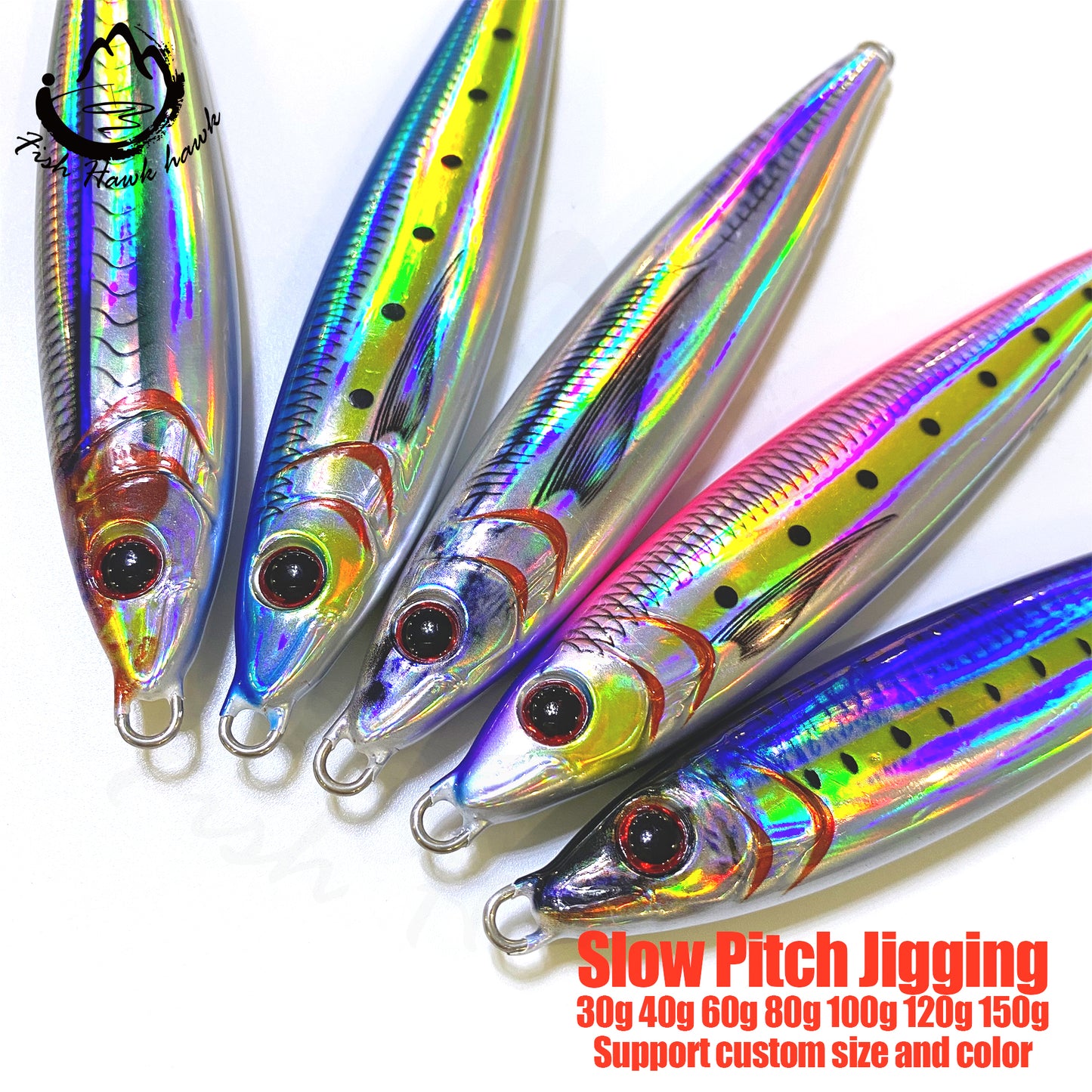 索#45 Slow Pitch Jigs Bait 30g 40g 60g 80g 100g 120g 150g