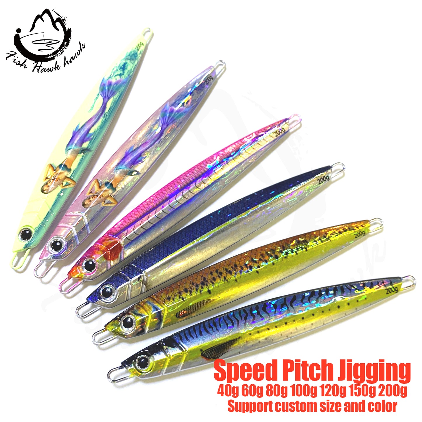 联#10 Speed Pitch Jigs Bait 40g 60g 80g 100g 120g 150g 200g