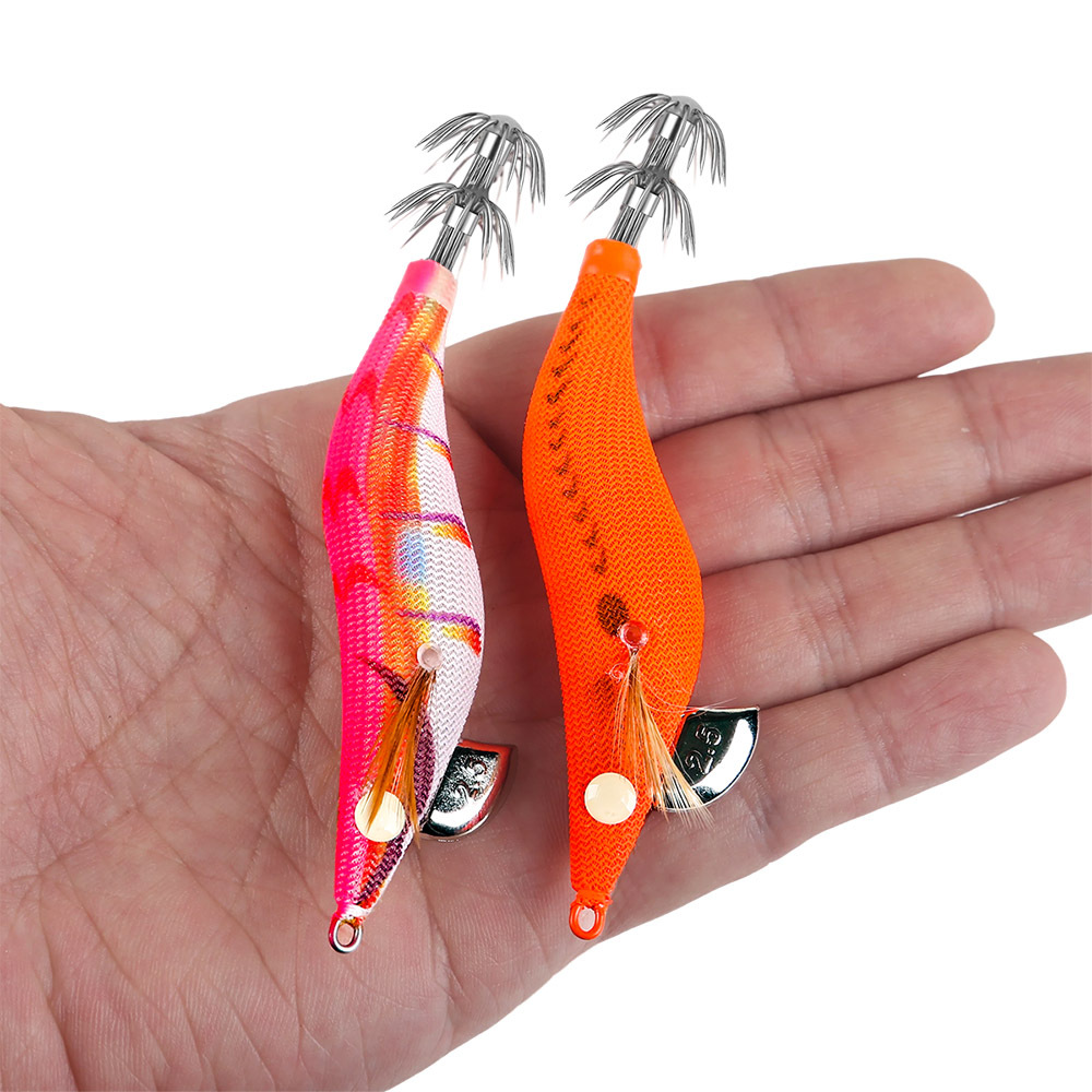 New Squid Hook #2.5/10g Rapid inkiSng Artificial Luminous Squid Jigging Bait Wood Shrimp Hooks for Saltwater Tackle Fishing Lure