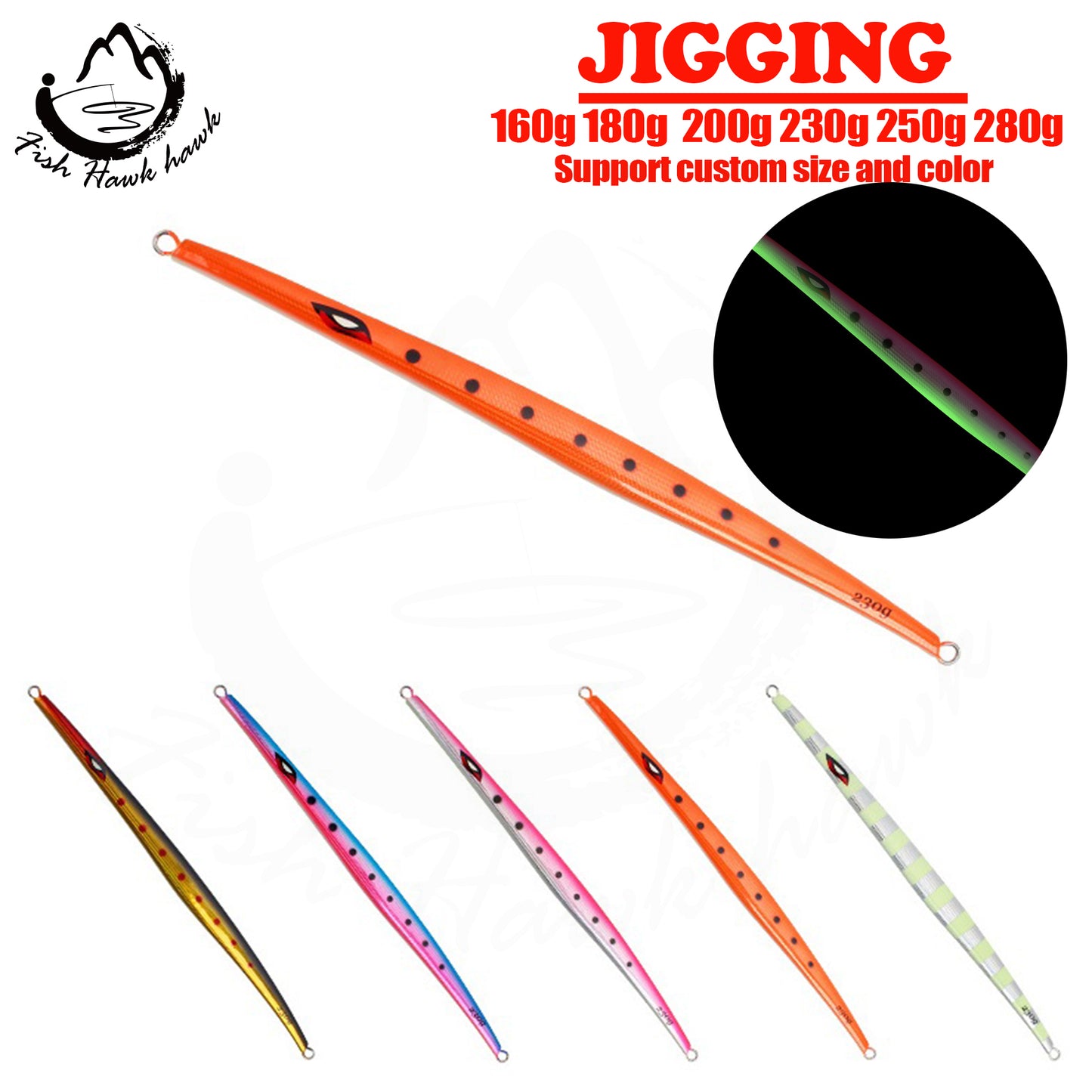 #48 Slow/Speed Pitch Jigs 160g 180g 200g 230g 250g 280g