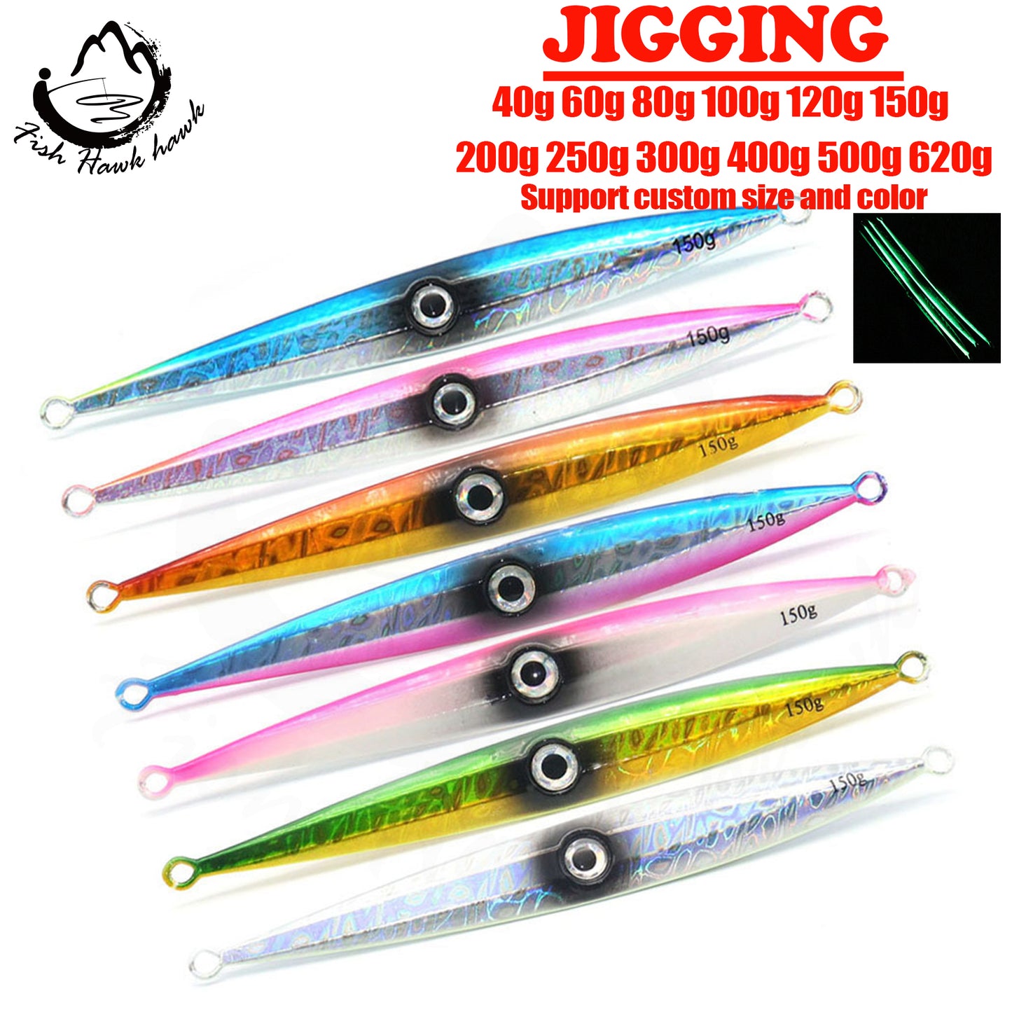 #15 Slow/Speed Jigs 40g 60g 80g 100g 120g 150g 200g 250g 300g 400g 500g 620g