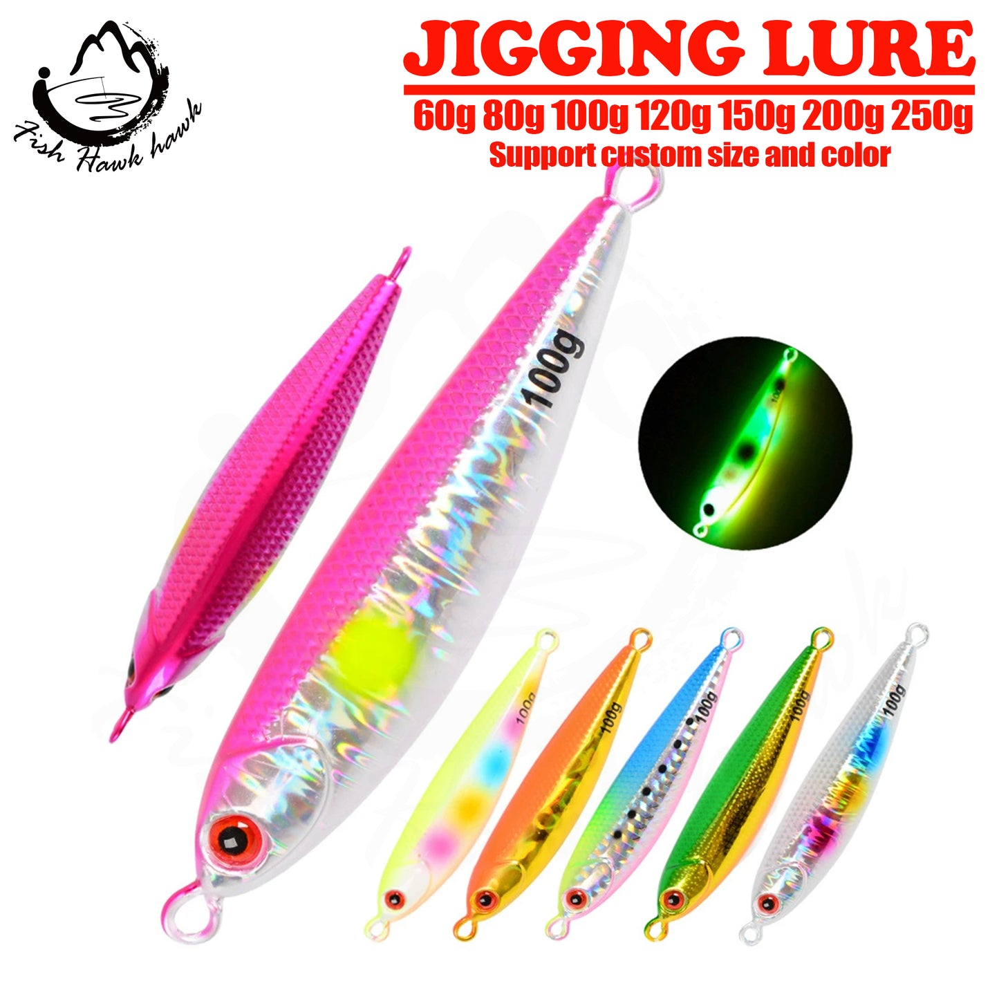 #54 Slow/Speed Pitch Jigs 60g 80g 100g 120g 150g 200g 250g