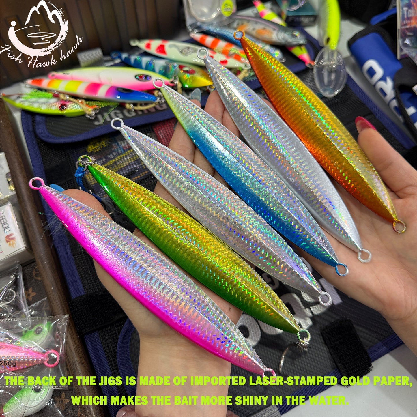 Slow Pitch Jigging Iron Plate Jig 30g 40g 60g 80g 100g 120g 150g 200g 250g 300g 400g 500g Saltwater Jigging Lure Set for Offshore Deep Sea and Vertical Fishing with UV Glow