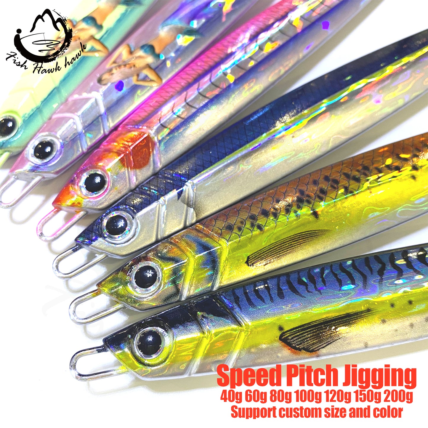 联#10 Speed Pitch Jigs Bait 40g 60g 80g 100g 120g 150g 200g