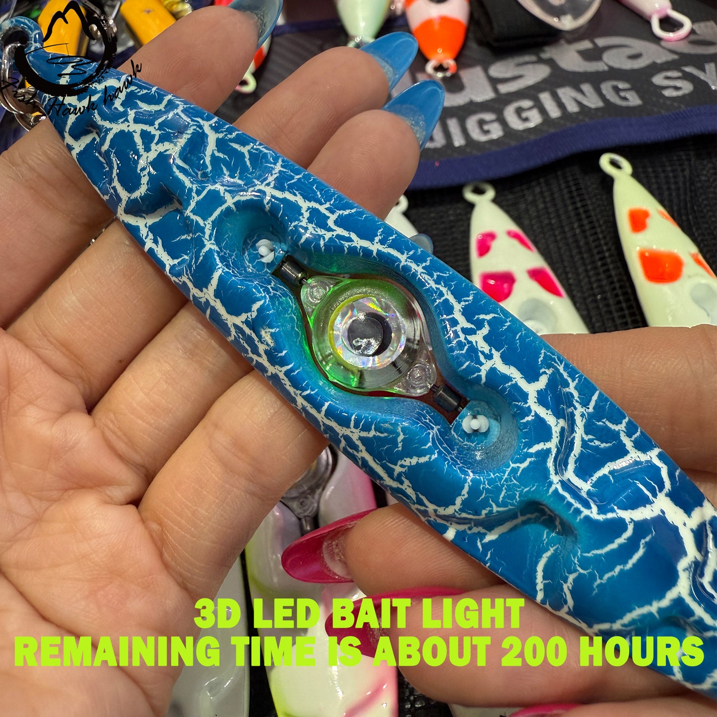 New 3D LED Bait Light Jigpara Slow Pitch Jig High Performance Jigging Lure with Glow Paint 100g 120g 150g 200g 250g