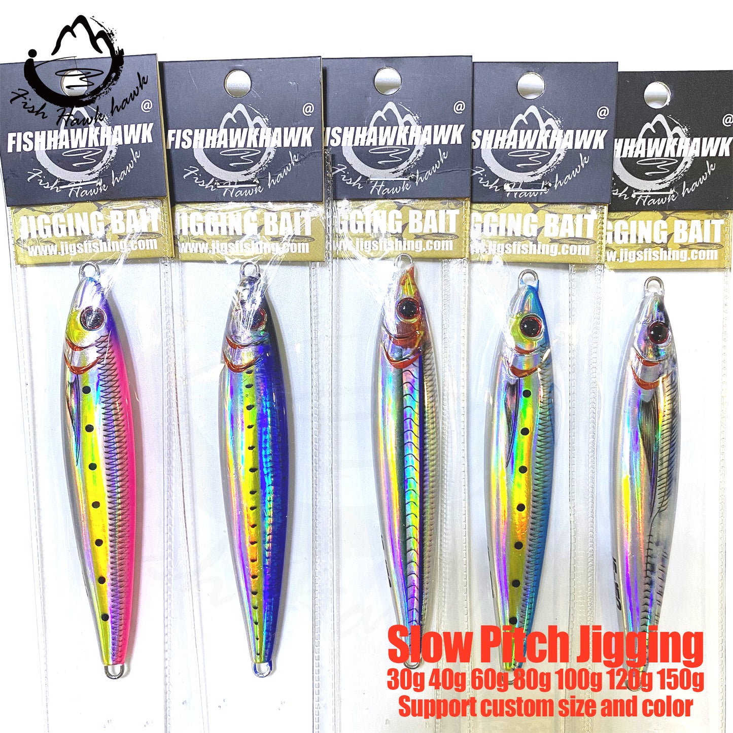 索#45 Slow Pitch Jigs Bait 30g 40g 60g 80g 100g 120g 150g