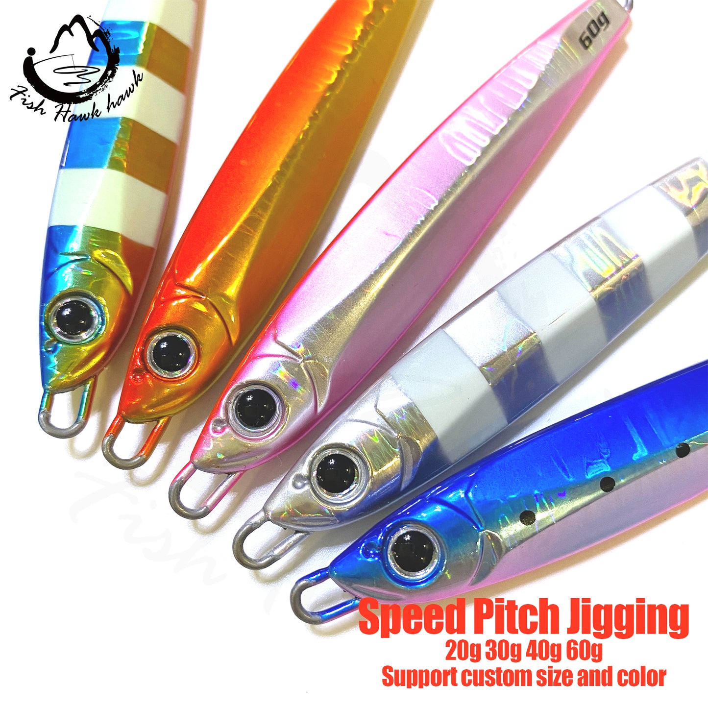 骏#58 Slow/Speed Pitch Jigs Bait 20g 30g 40g 60g