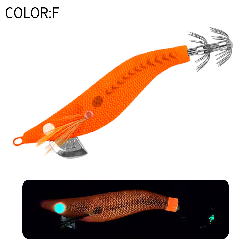 New Squid Hook #1.5/3.8g #1.8/5g #2.2/6.8g Rapid inkiSng Artificial Luminous Squid Jigging Bait Wood Shrimp Hooks for Saltwater Tackle Fishing Lure