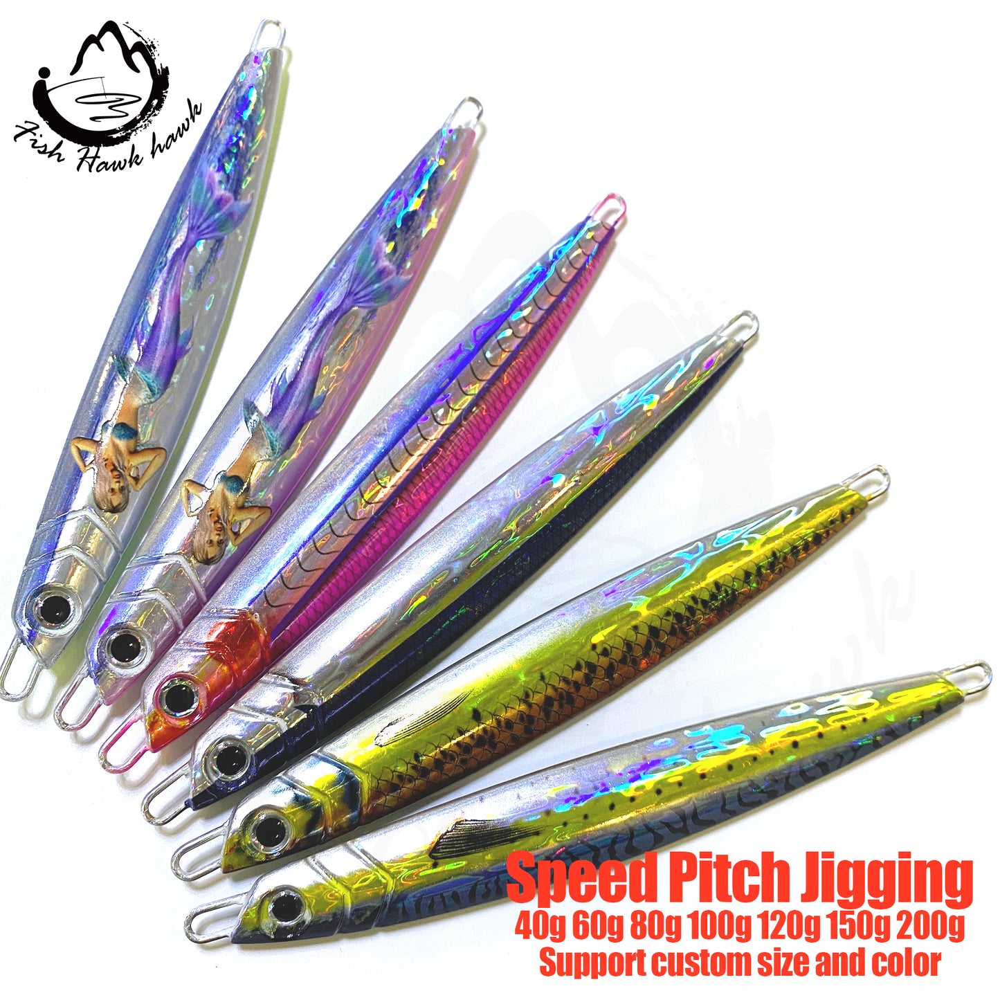 联#10 Speed Pitch Jigs Bait 40g 60g 80g 100g 120g 150g 200g