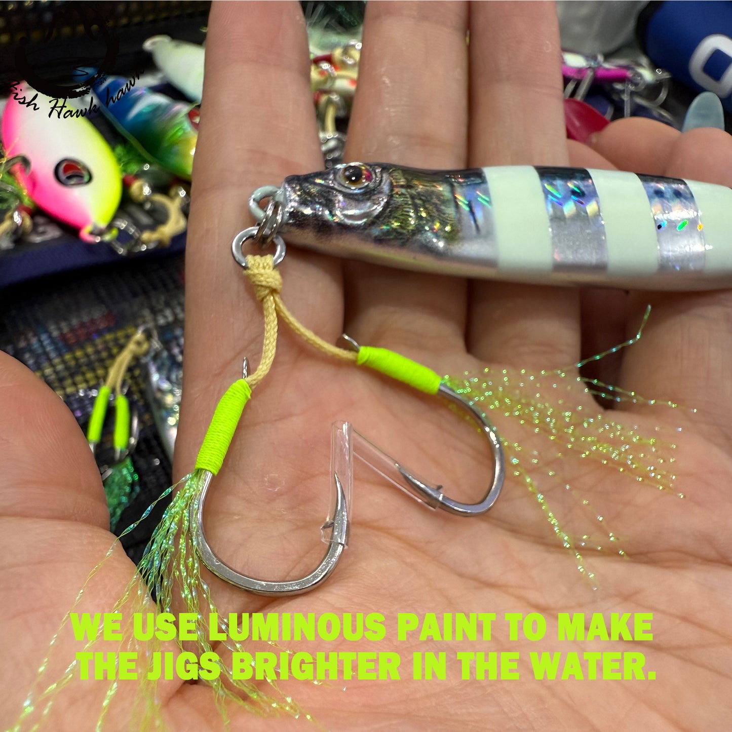 New Wholesale high quality 40g 60g 80g 3D printing small jack jigs bait with high quality 1/0 2/0 3/0 4/0 5/0 assist hook for slow pitch jigging