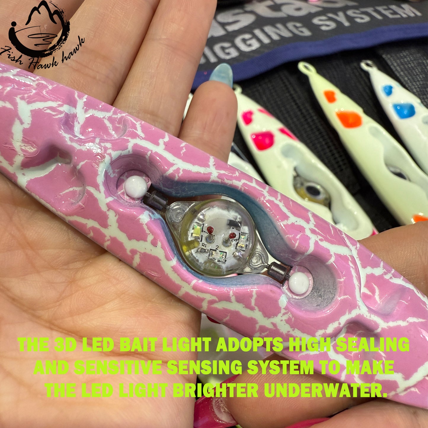 New 3D LED Bait Light Jigpara Slow Pitch Jig High Performance Jigging Lure with Glow Paint 100g 120g 150g 200g 250g