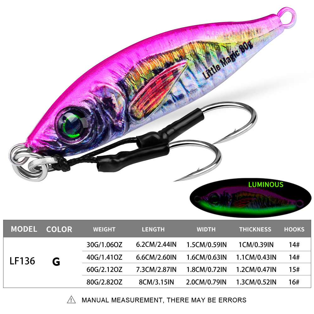 #68 Slow Pitch Jigs 30g 40g 60g 80g