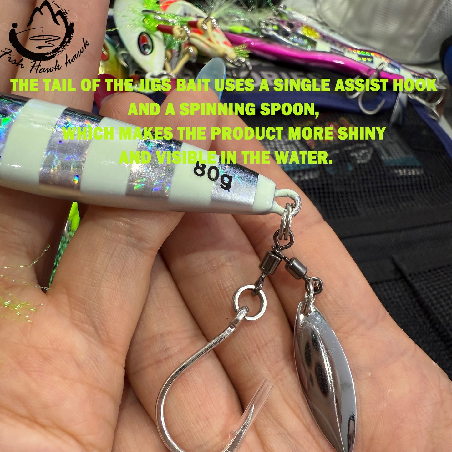 New Wholesale high quality 40g 60g 80g 3D printing small jack jigs bait with high quality 1/0 2/0 3/0 4/0 5/0 assist hook for slow pitch jigging