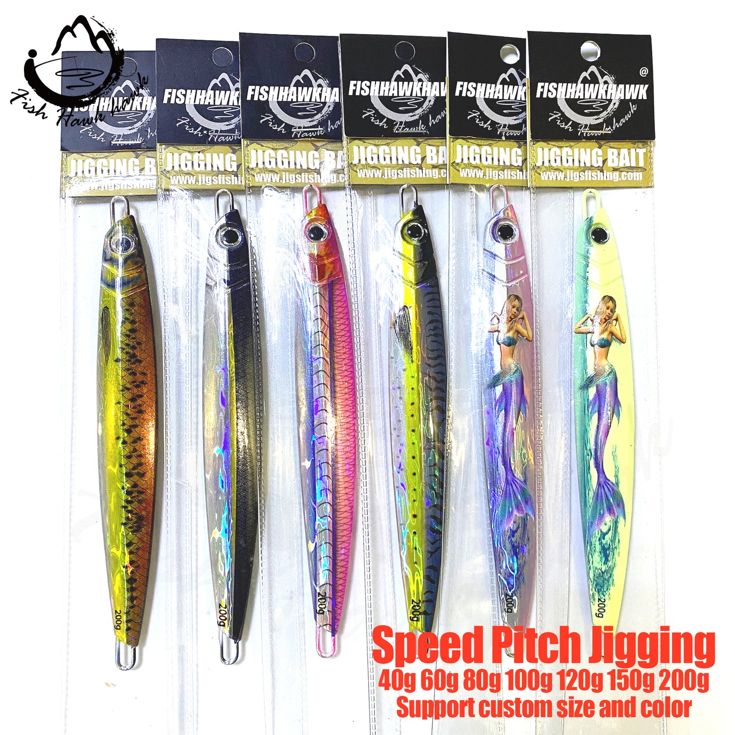 联#10 Speed Pitch Jigs Bait 40g 60g 80g 100g 120g 150g 200g