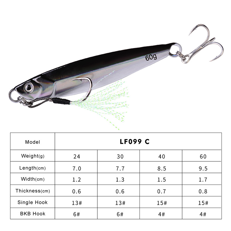 #75 Slow Pitch Jigs 24g 30g 40g 60g