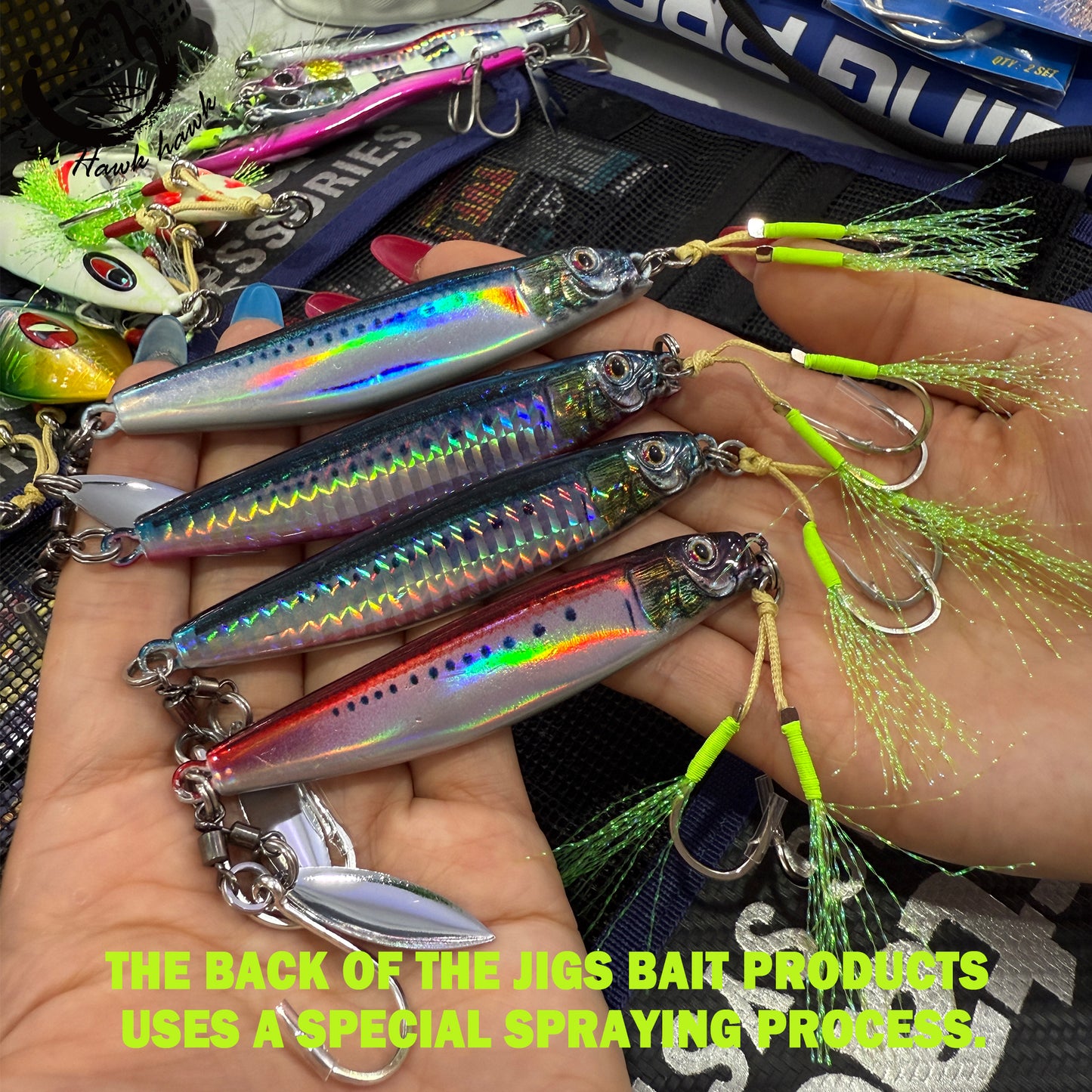 New Wholesale high quality 40g 60g 80g 3D printing small jack jigs bait with high quality 1/0 2/0 3/0 4/0 5/0 assist hook for slow pitch jigging