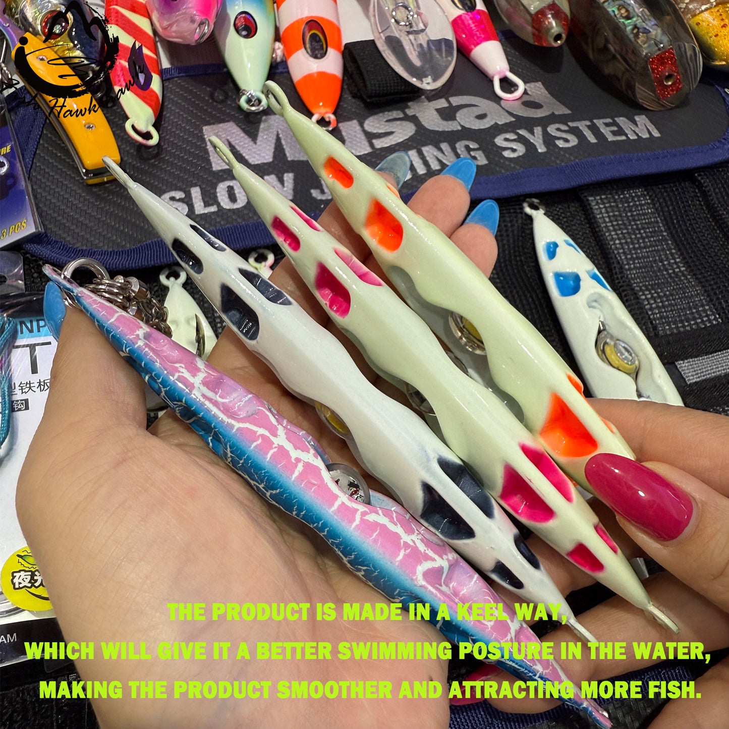 New 3D LED Bait Light Jigpara Slow Pitch Jig High Performance Jigging Lure with Glow Paint 100g 120g 150g 200g 250g