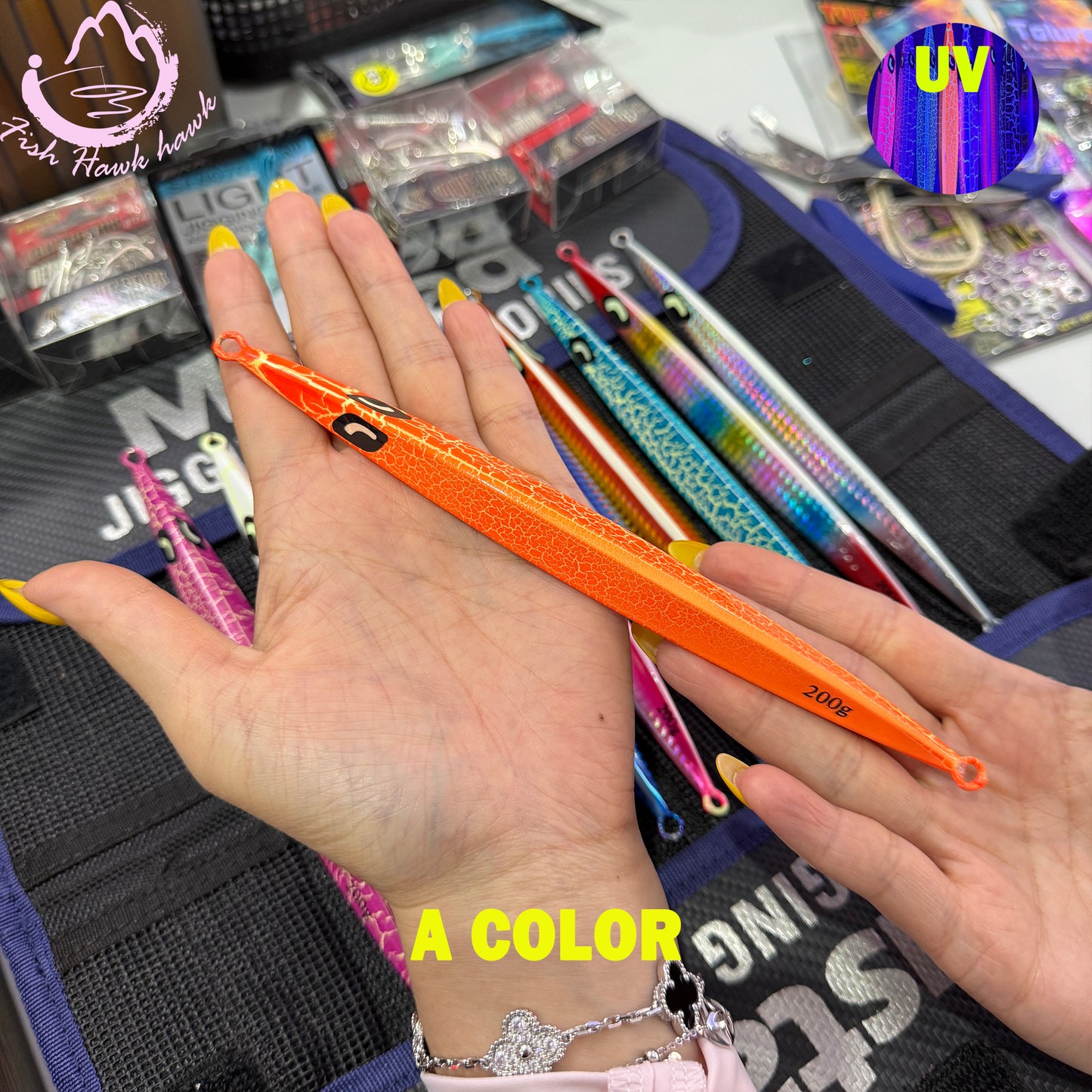 New Wholesale/Retail 100g 150g 200g 250g 300g 400g 500g Luminous Crack Colors Saltwater Slow Pitch Jigging Lure