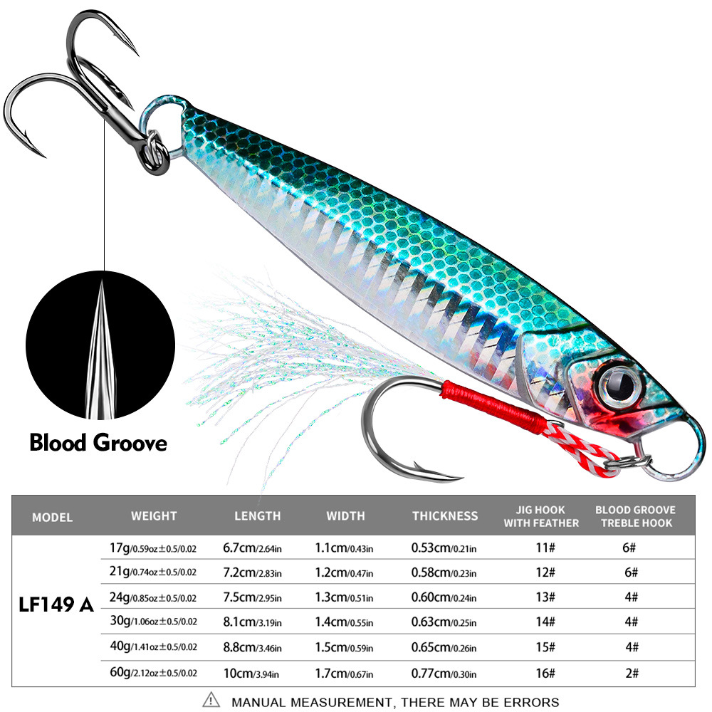 #63 Slow Pitch Jigs 17g 21g 24g 30g 40g 60g