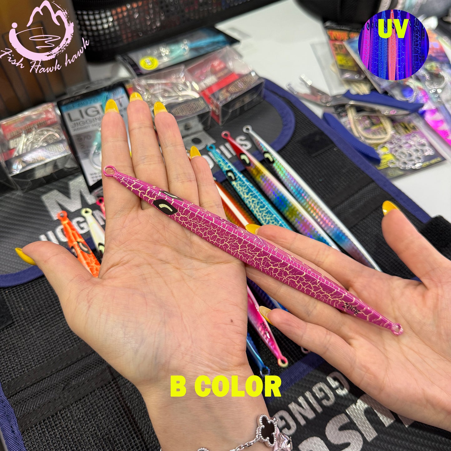 New Wholesale/Retail 100g 150g 200g 250g 300g 400g 500g Luminous Crack Colors Saltwater Slow Pitch Jigging Lure