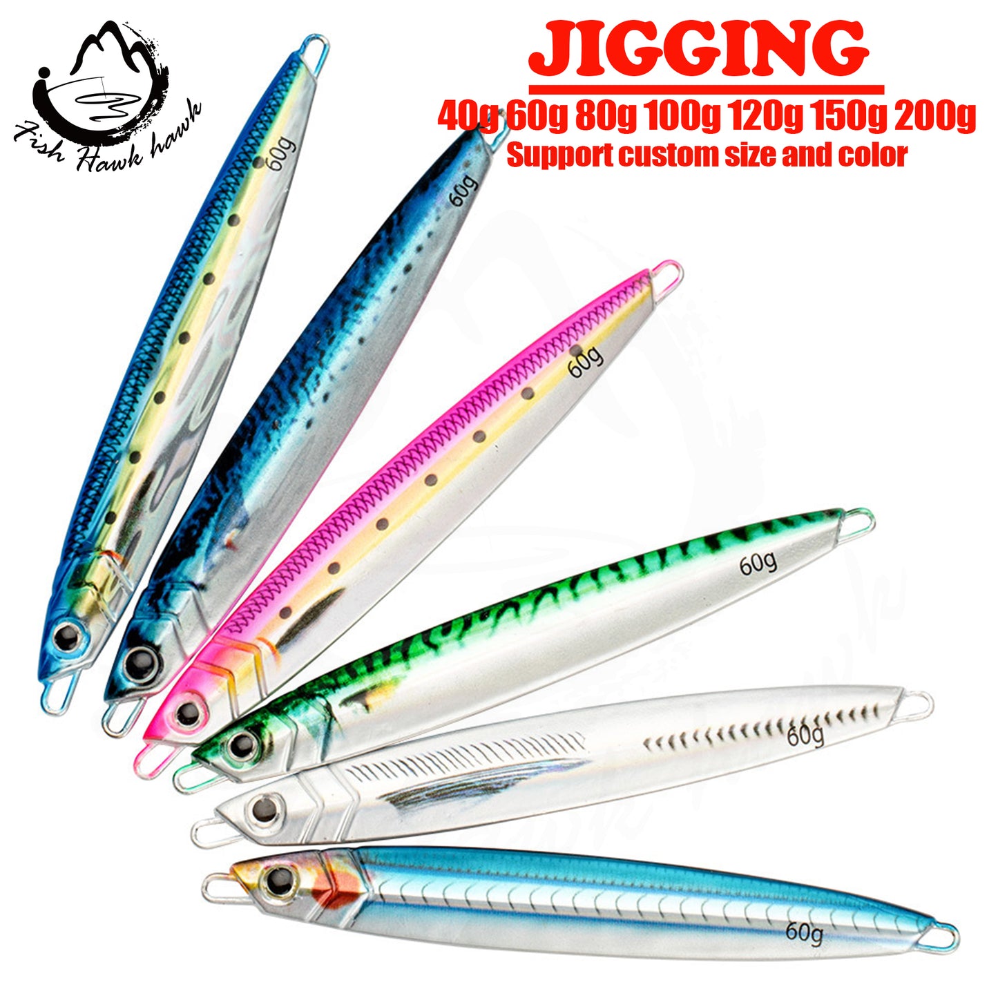 L #9 Slow/Speed Jigs 40g 60g 80g 100g 120g 150g 200g