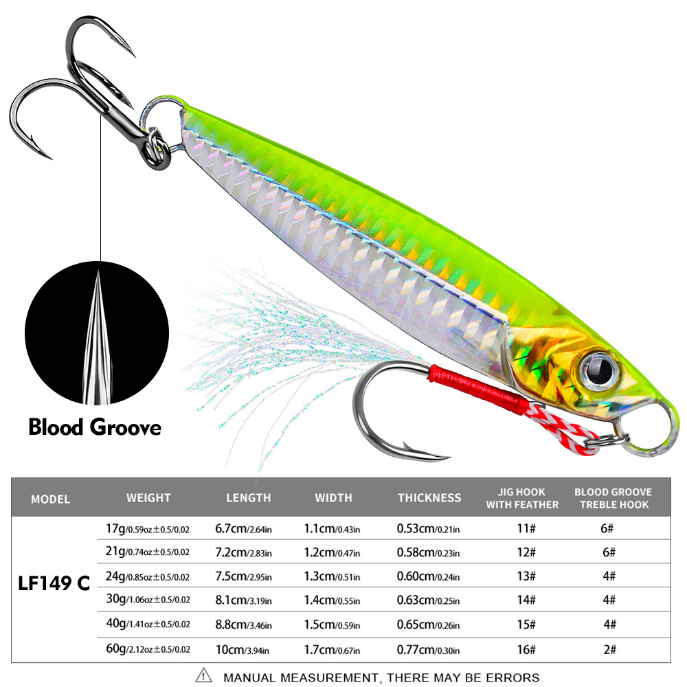 #63 Slow Pitch Jigs 17g 21g 24g 30g 40g 60g