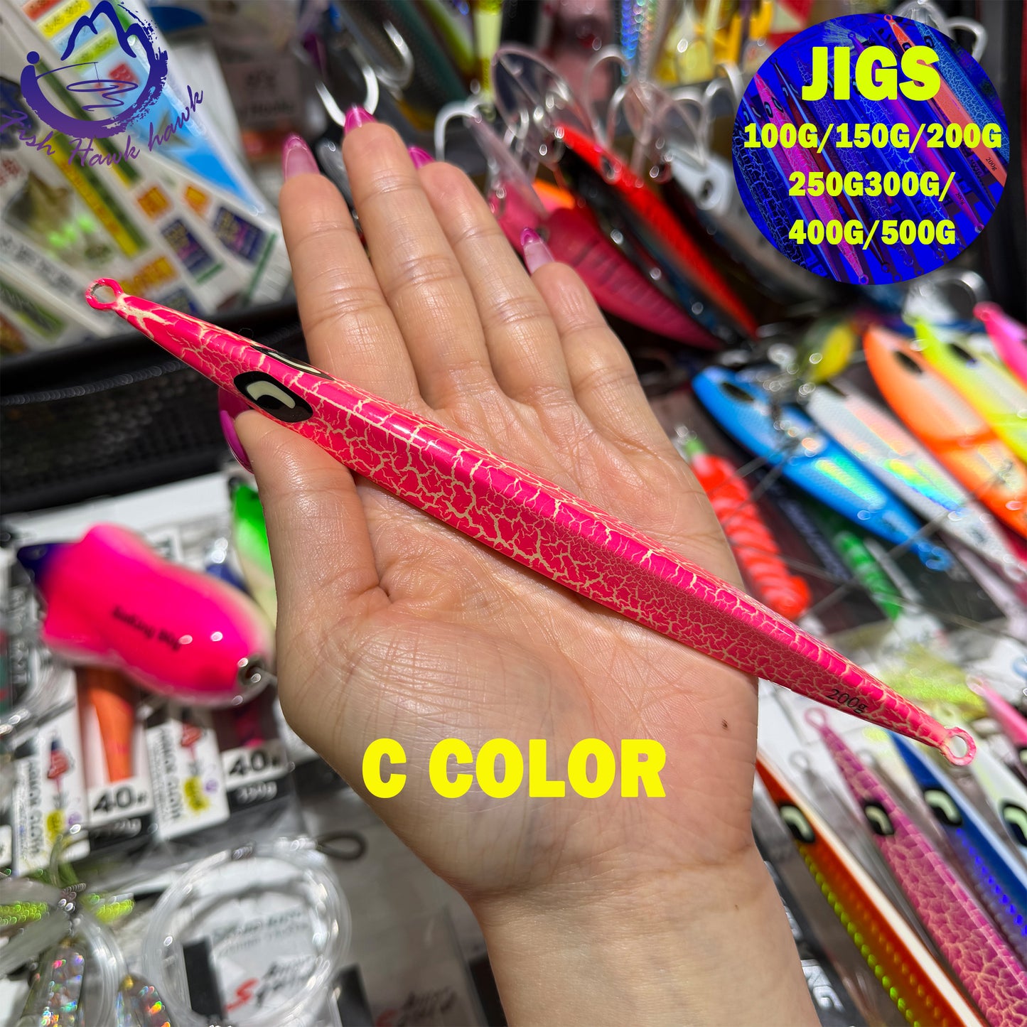 New Premium Slow Pitch Jigging Metal Fishing Lure 100g 150g 200g 250g 300g 400g 500g Flat Fall Deep Sea Saltwater Assist Hooks jigs