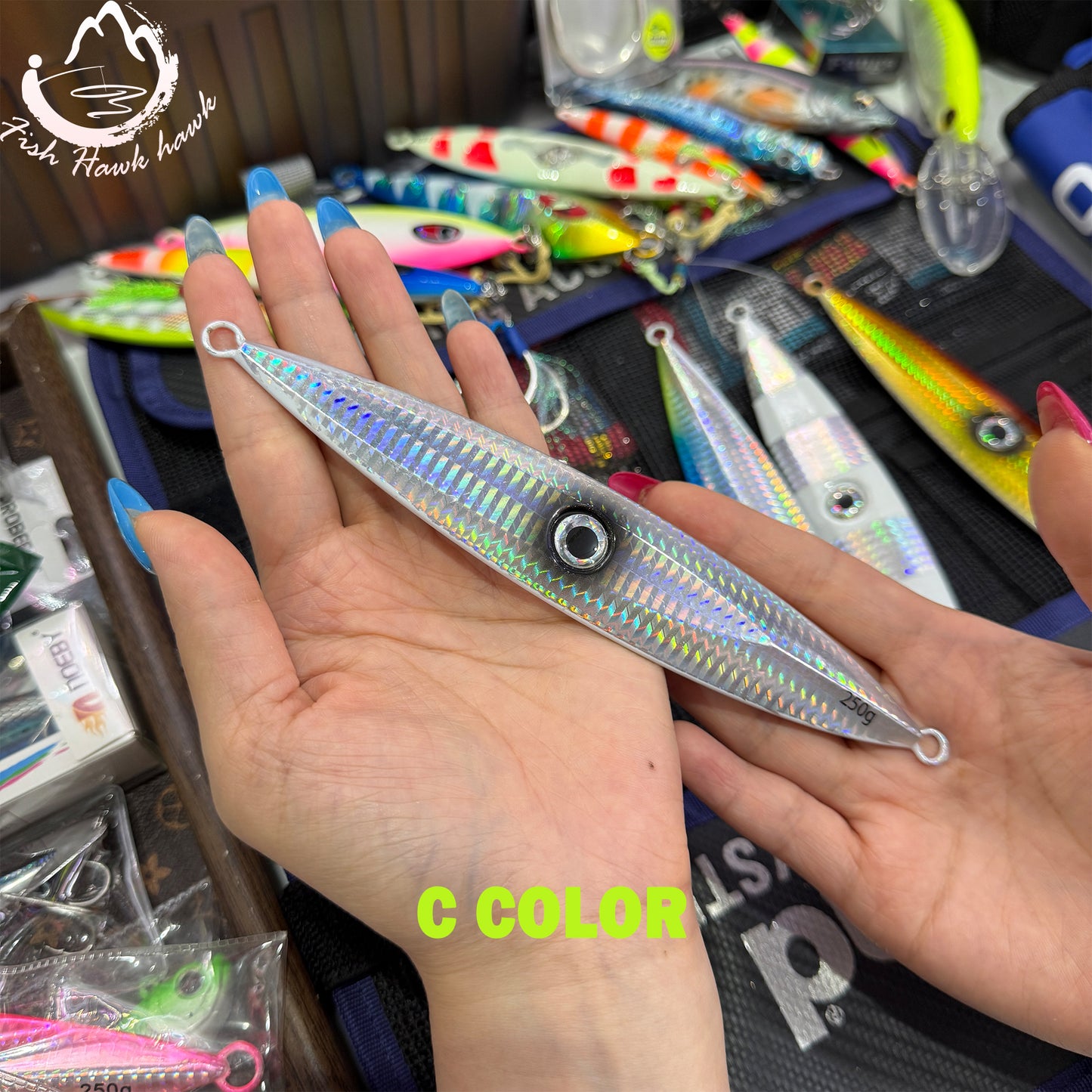 Slow Pitch Jigging Iron Plate Jig 30g 40g 60g 80g 100g 120g 150g 200g 250g 300g 400g 500g Saltwater Jigging Lure Set for Offshore Deep Sea and Vertical Fishing with UV Glow
