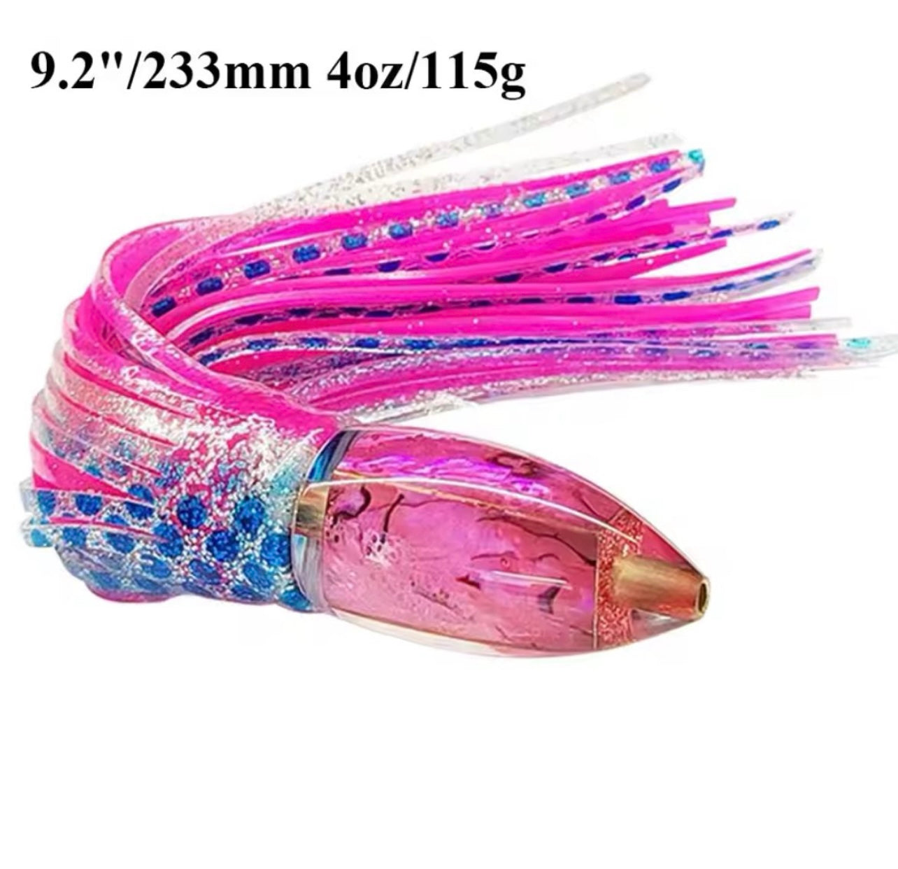 #1223 Soft Bait Resin Trolling Lures Tuna Mackerel Squid Octopus 233mm 4oz /115g