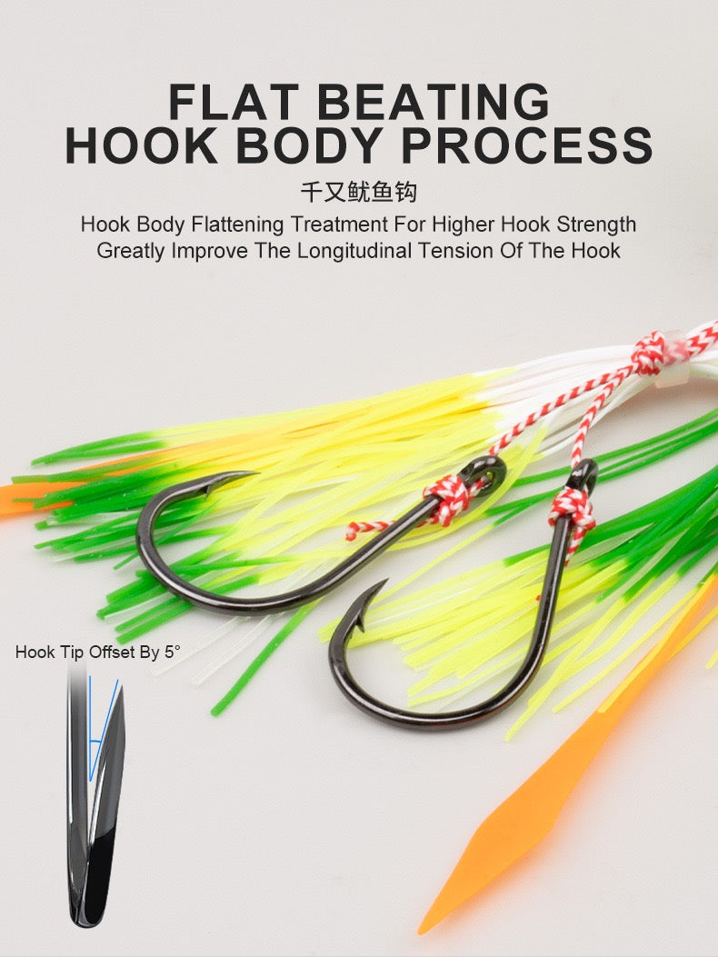 海 #179 Slow Pitch Jigs bait -head skirt lure 60g.80g.100g.120g.150g.200g