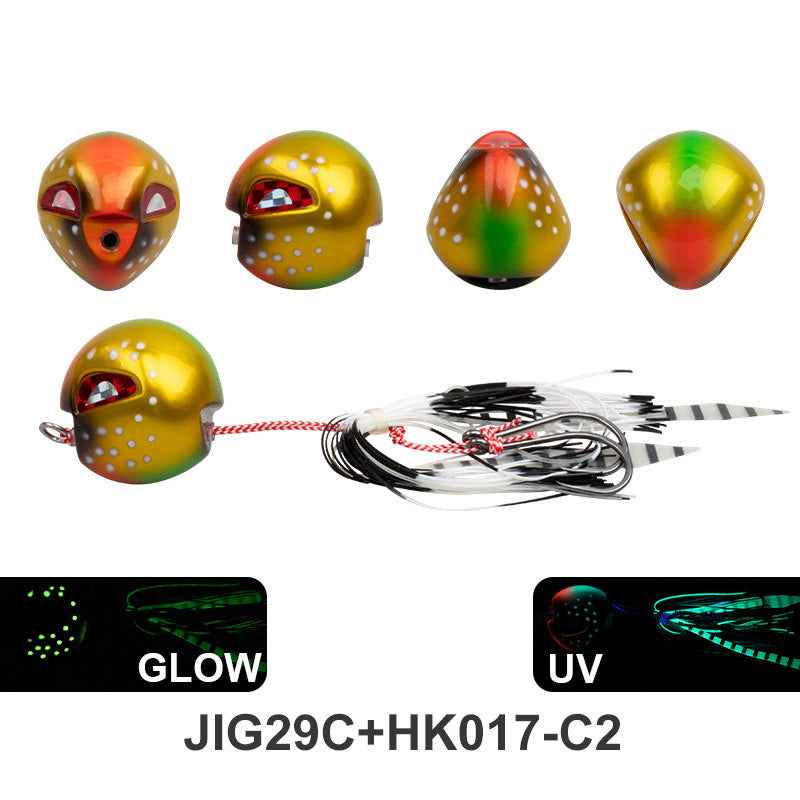 海 #179 Slow Pitch Jigs bait -head skirt lure 60g.80g.100g.120g.150g.200g