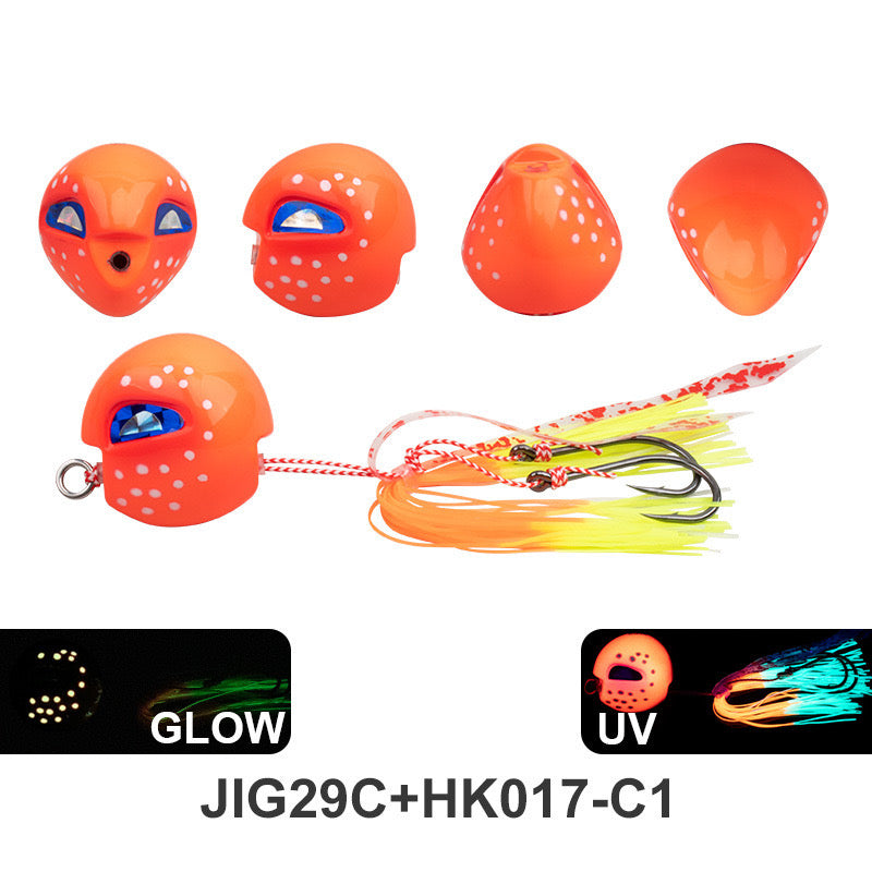 海 #179 Slow Pitch Jigs bait -head skirt lure 60g.80g.100g.120g.150g.200g